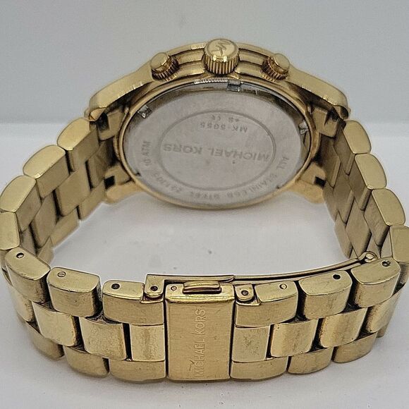 Michael Kors MK5055 Unisex Stainless Steel Analog Gold brushed Dial Watch BC807 - Picture 9 of 9